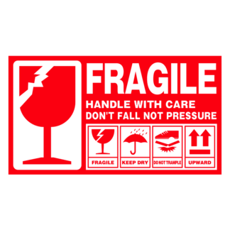 易碎品标签贴纸 Fragile Sticker Shipping Labels 物流托运快递发货易碎标志标识不干胶贴纸