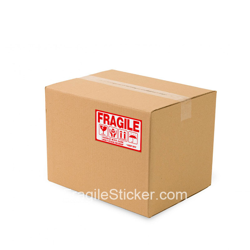 易碎品英文不干胶标签Fragile Sticker 9x5cm